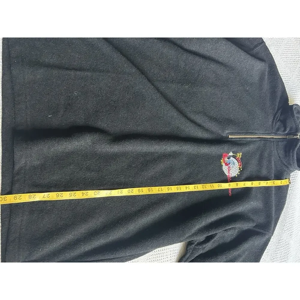 Vintage 2000s Walt Disney World Sorcerer Mickey Fleece Quarter Zip L + WDCC Pin